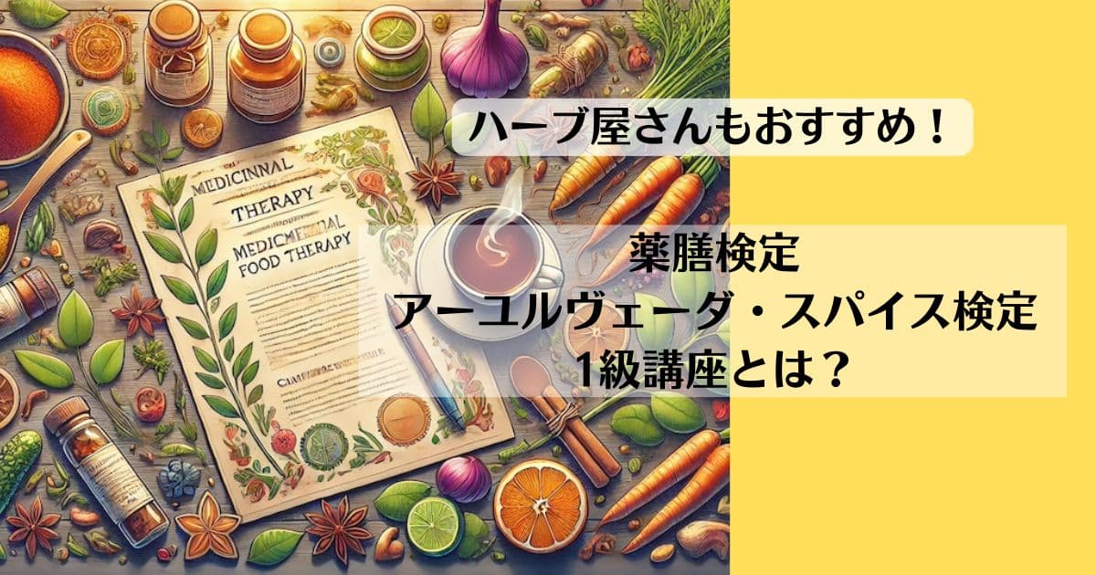 薬膳、アーユルヴェーダ検定、資格取得と学び